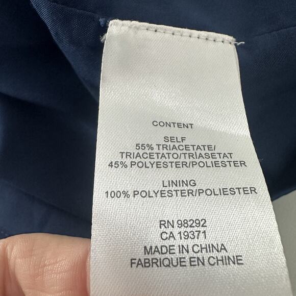 Tibi Dress Womens 8 Blue Navy Dot Tie Waist Square Neck Costal Beach - Picture 9 of 15